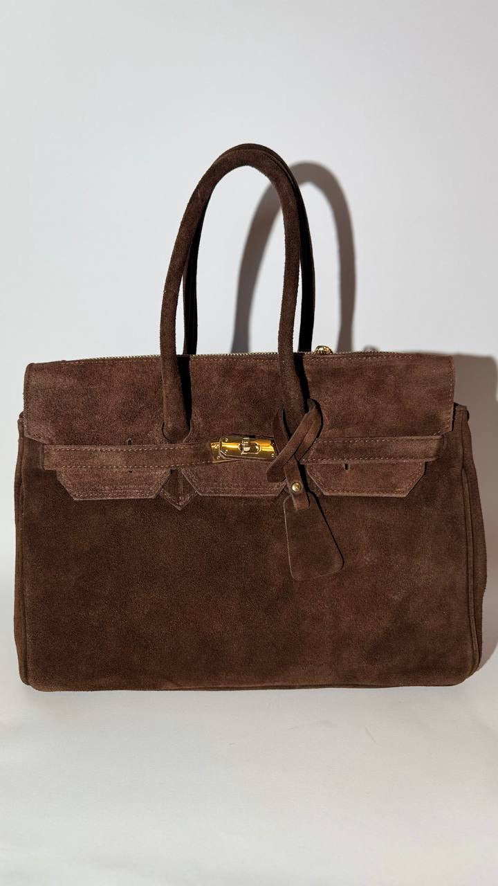 Torino Suede Top-Handle Bag — Italian Genuine Suede