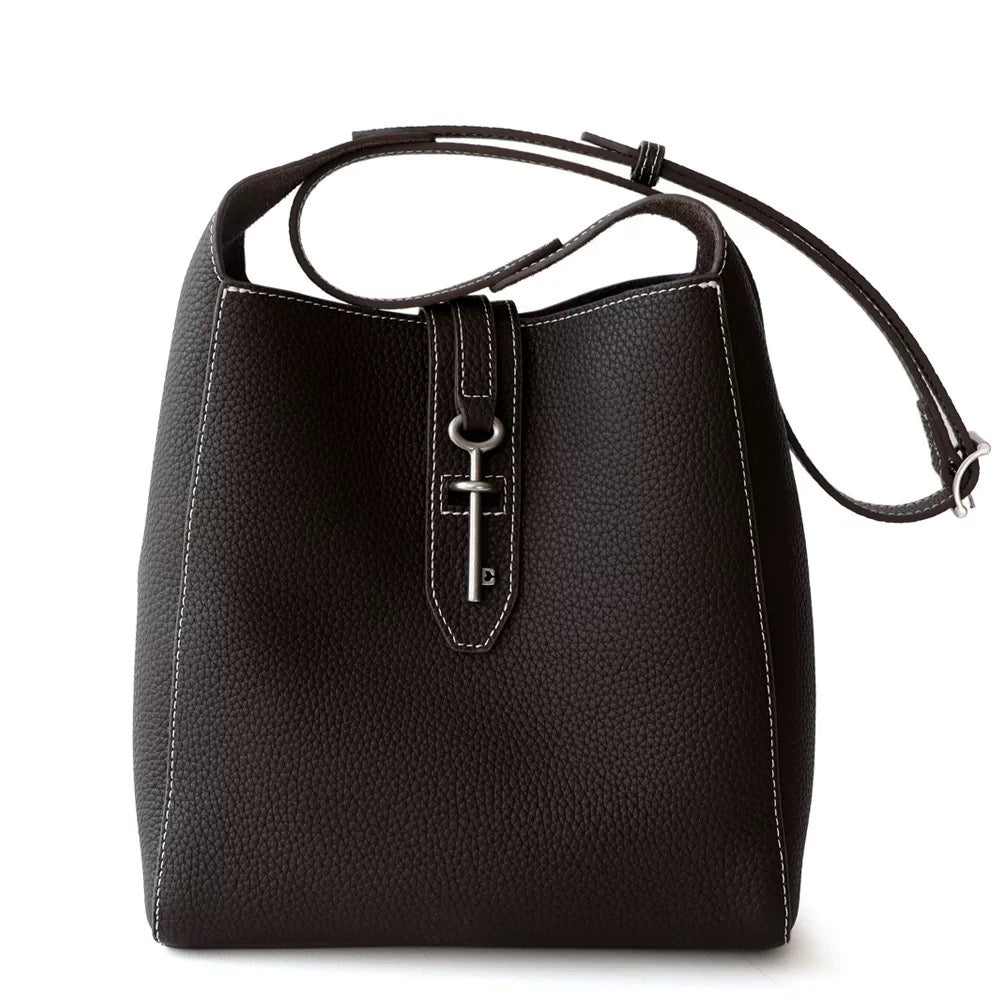 Leather Bucket Bag “Key Charm”