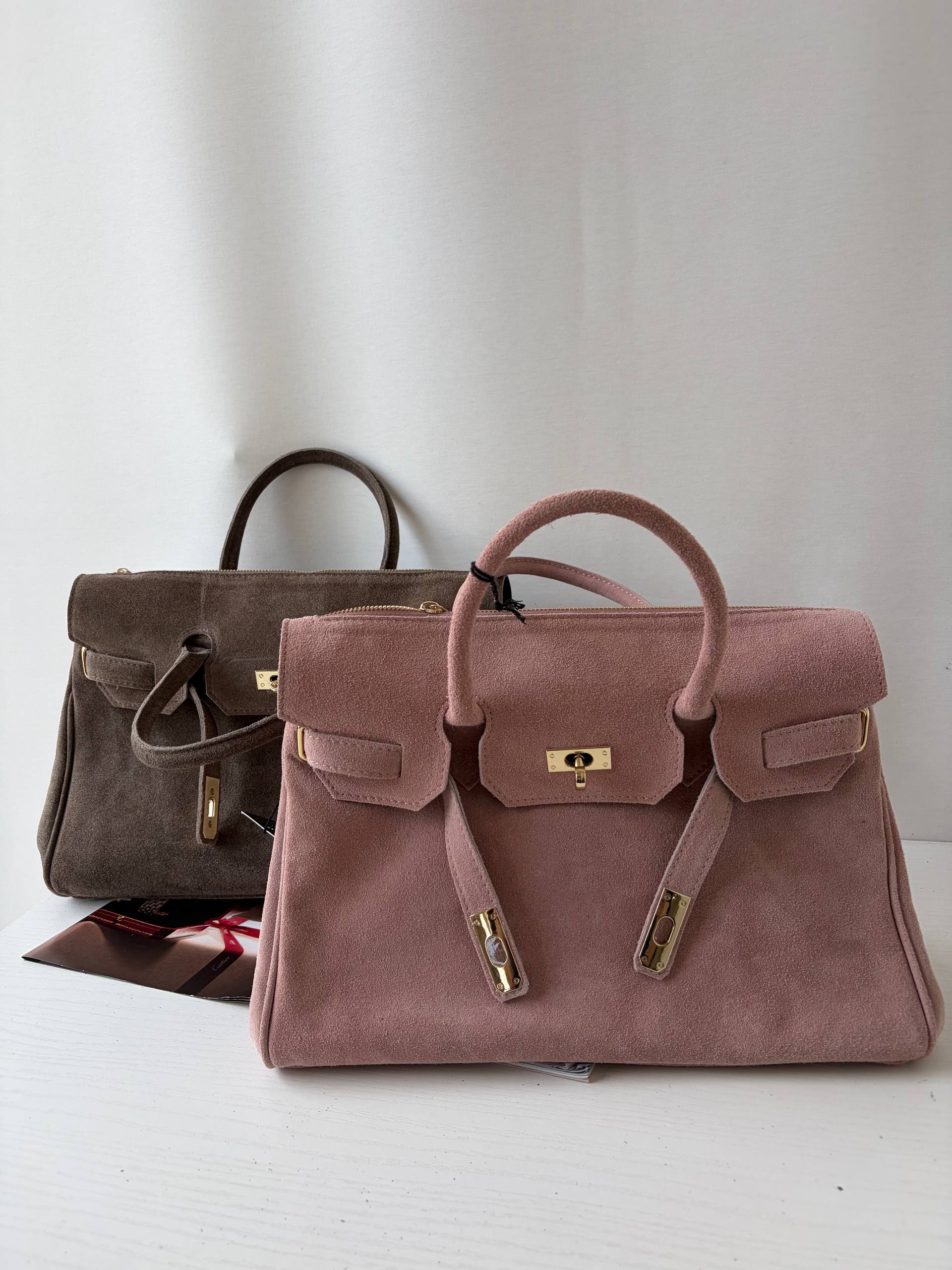 Torino Suede Top-Handle Bag — Italian Genuine Suede