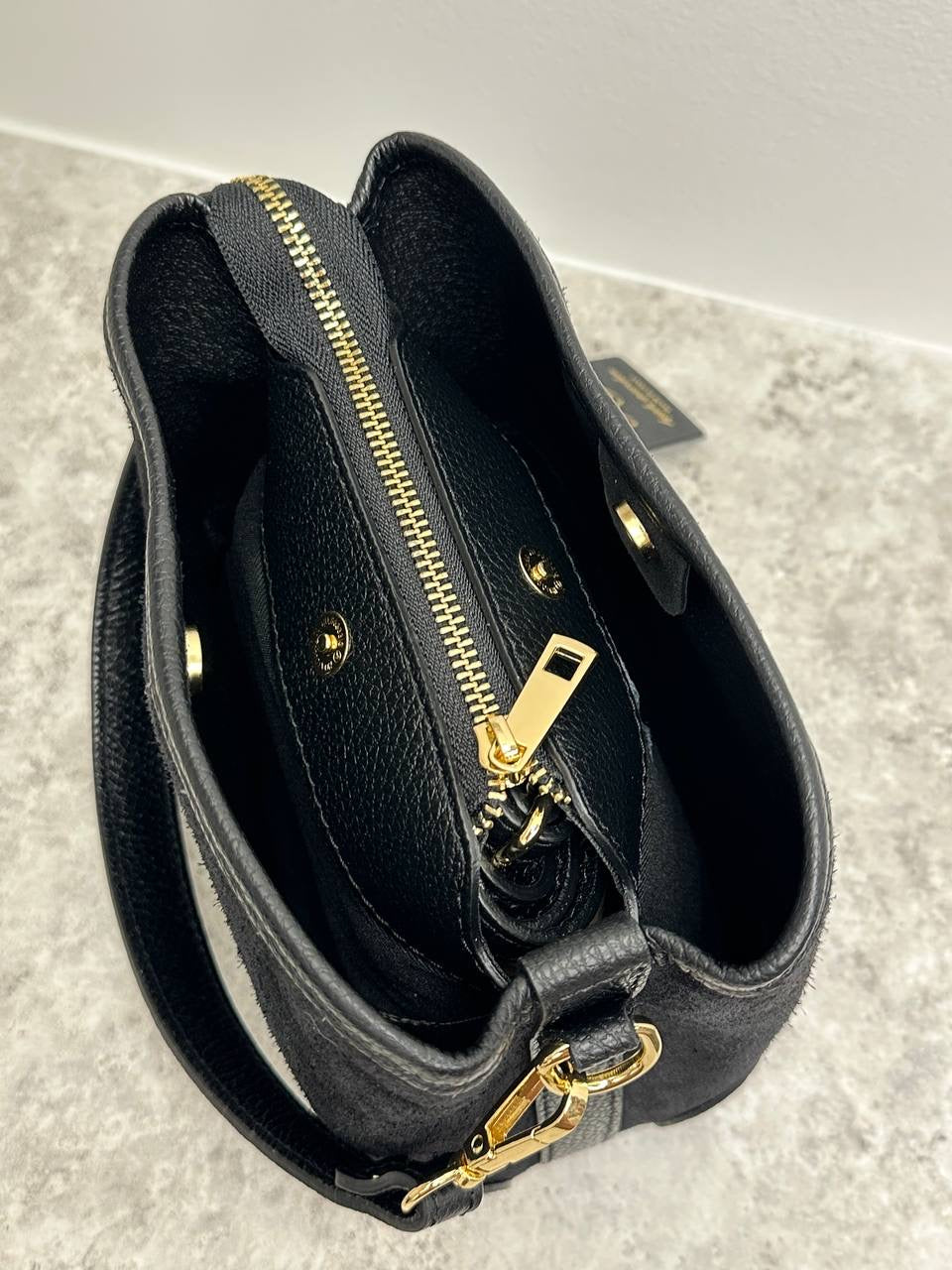 Italian Suede Bag with Two Straps – Elegance and Versatility