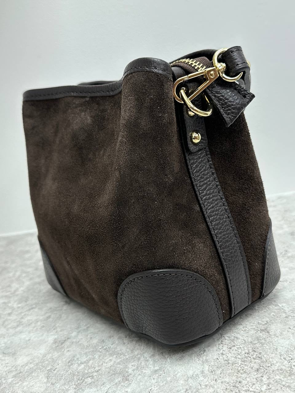 Italian Suede Bag with Two Straps – Elegance and Versatility