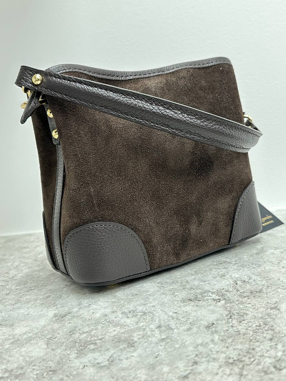 Italian Suede Bag with Two Straps – Elegance and Versatility