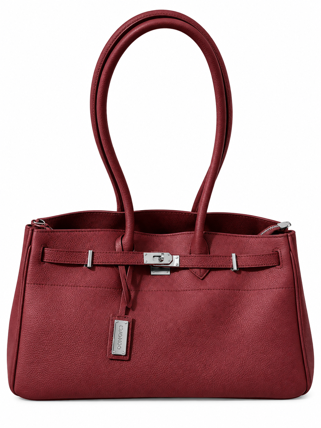 Bogdana Elegance Women's Genuine Leather Shoulder Bag - Black, 40x17x22 cm, Silver-Tone Hardware, 2 Interior Pockets, Hand or Shoulder Carry