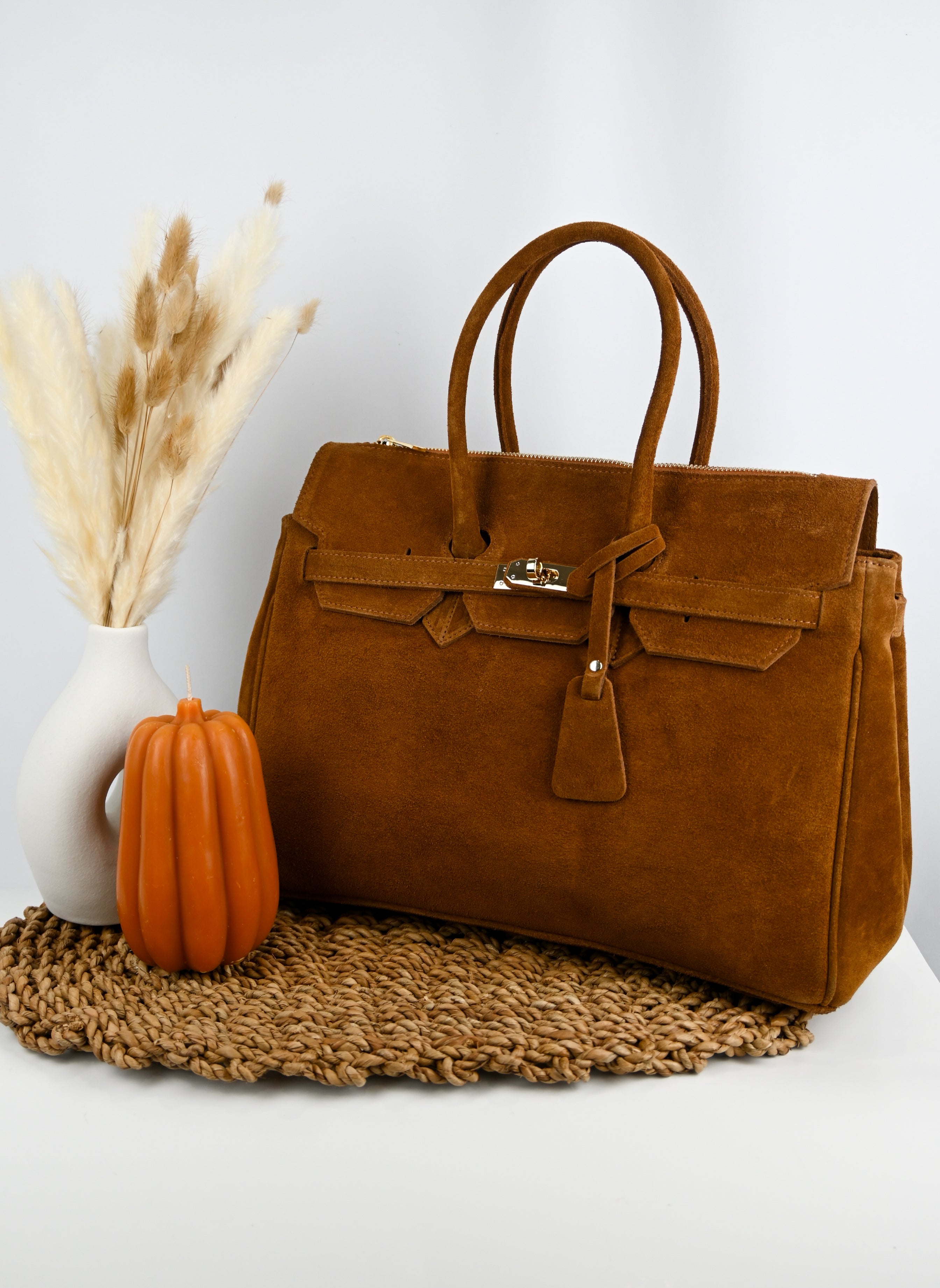 Torino Suede Top-Handle Bag — Italian Genuine Suede