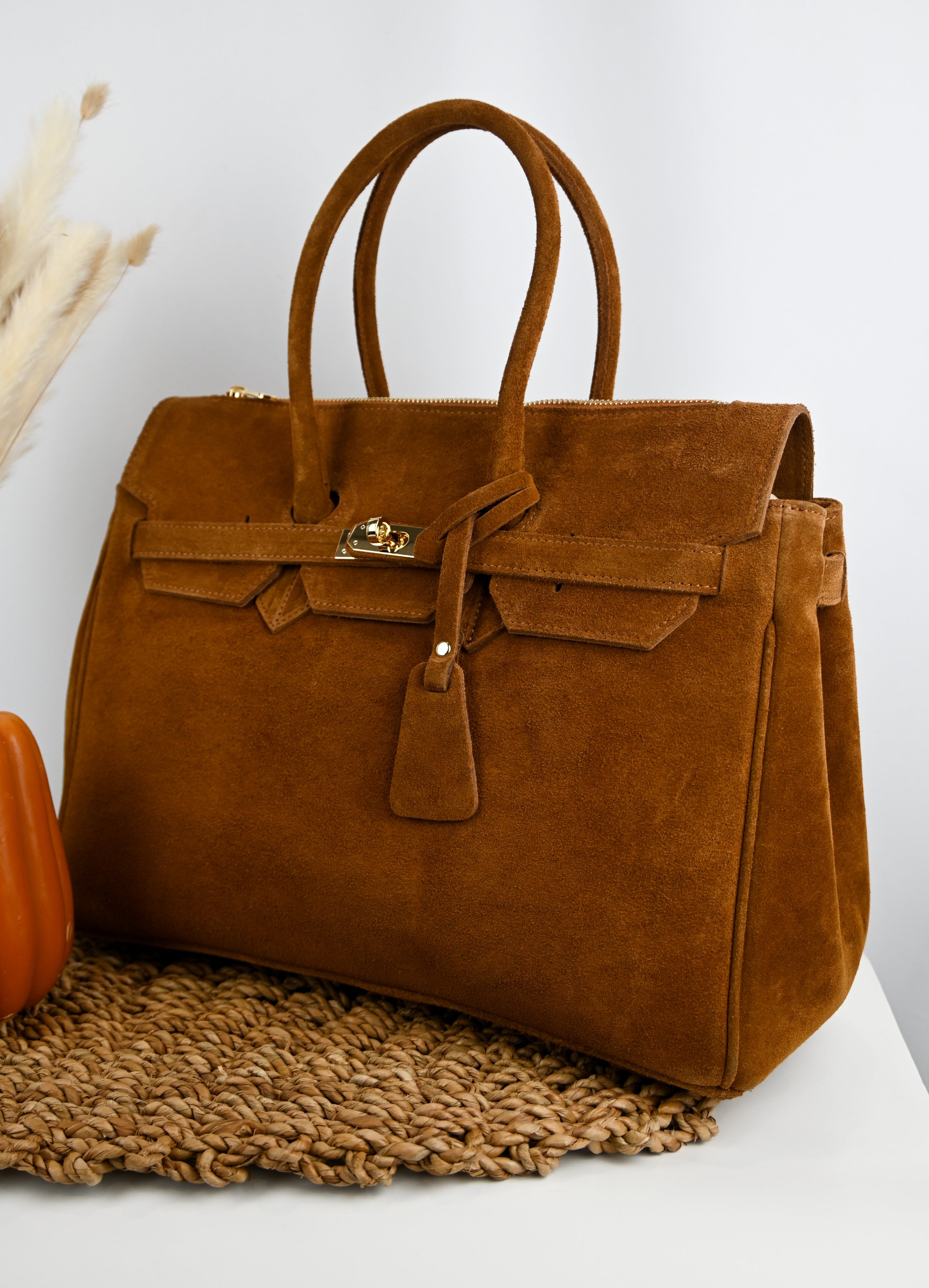 Torino Suede Top-Handle Bag — Italian Genuine Suede