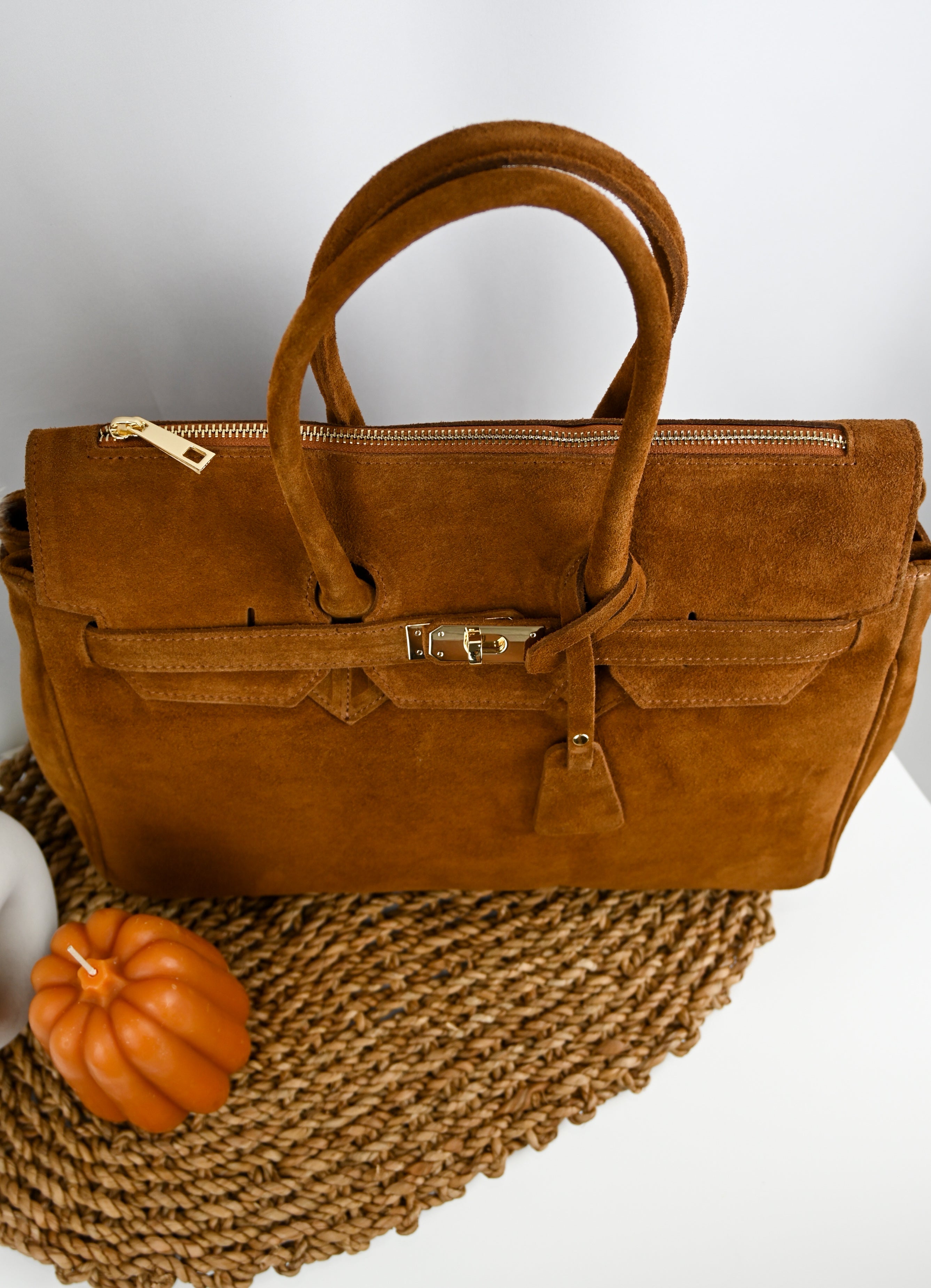 Torino Suede Top-Handle Bag — Italian Genuine Suede