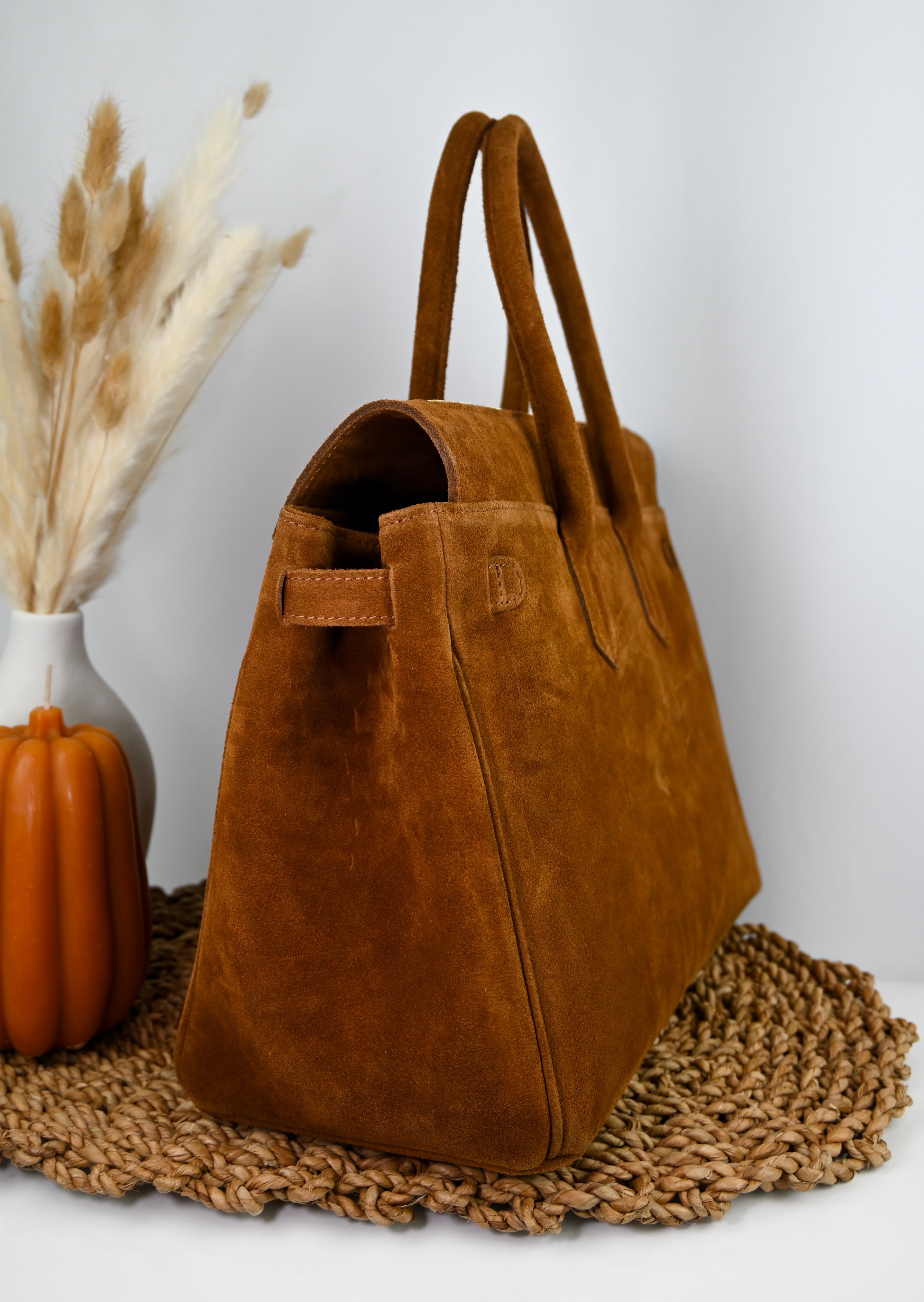 Torino Suede Top-Handle Bag — Italian Genuine Suede