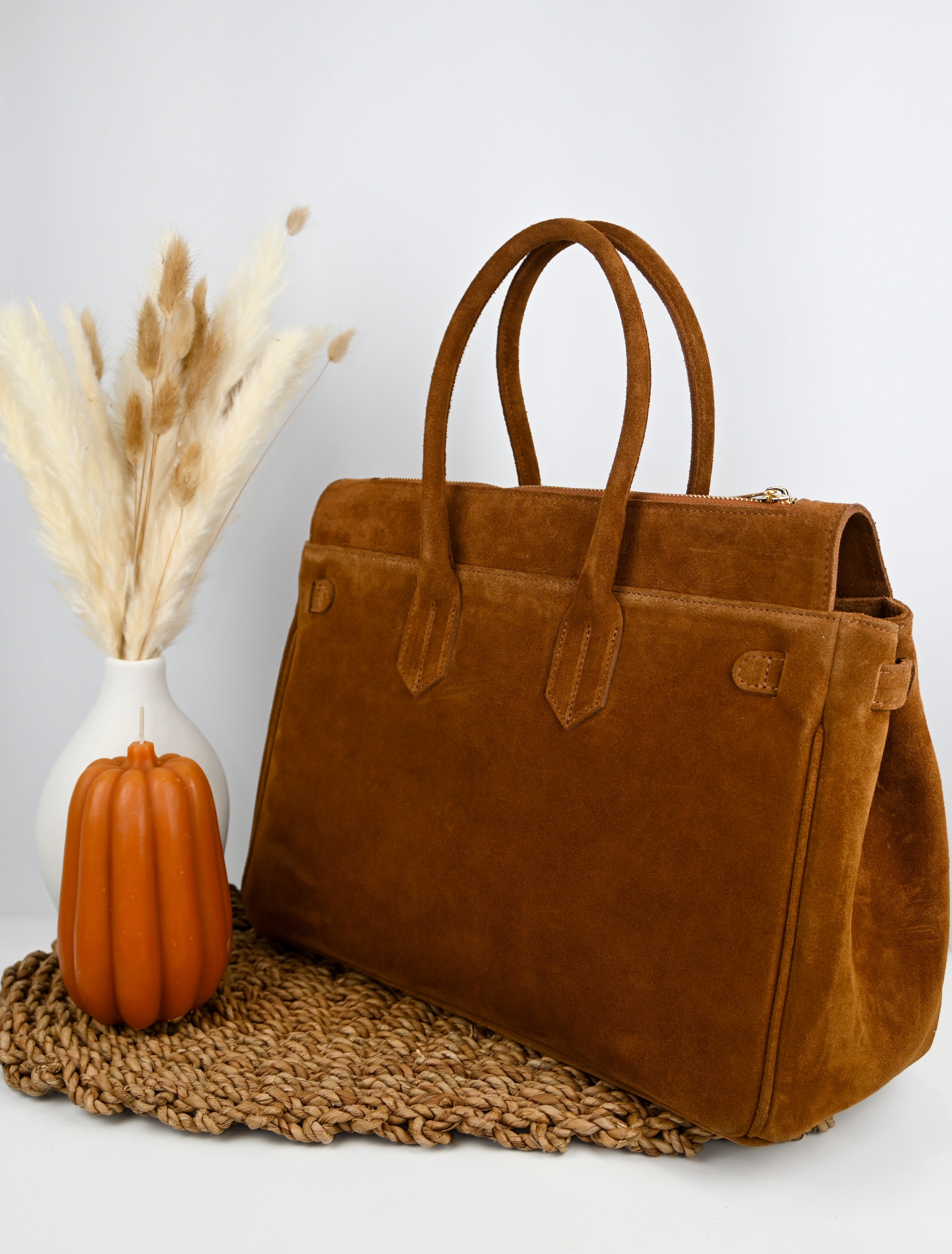 Torino Suede Top-Handle Bag — Italian Genuine Suede