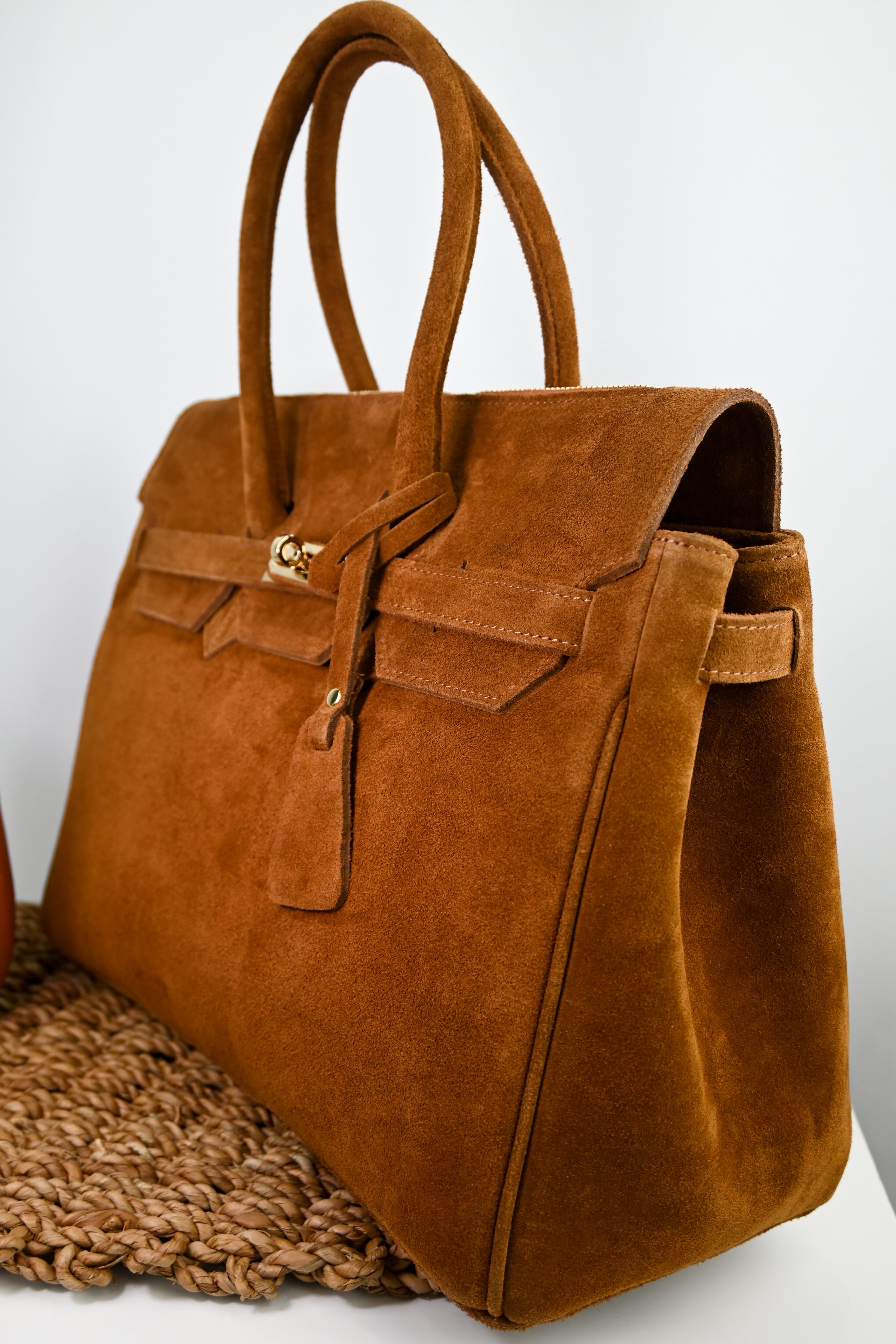 Torino Suede Top-Handle Bag — Italian Genuine Suede