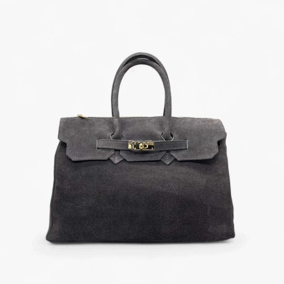 Torino Suede Top-Handle Bag — Italian Genuine Suede