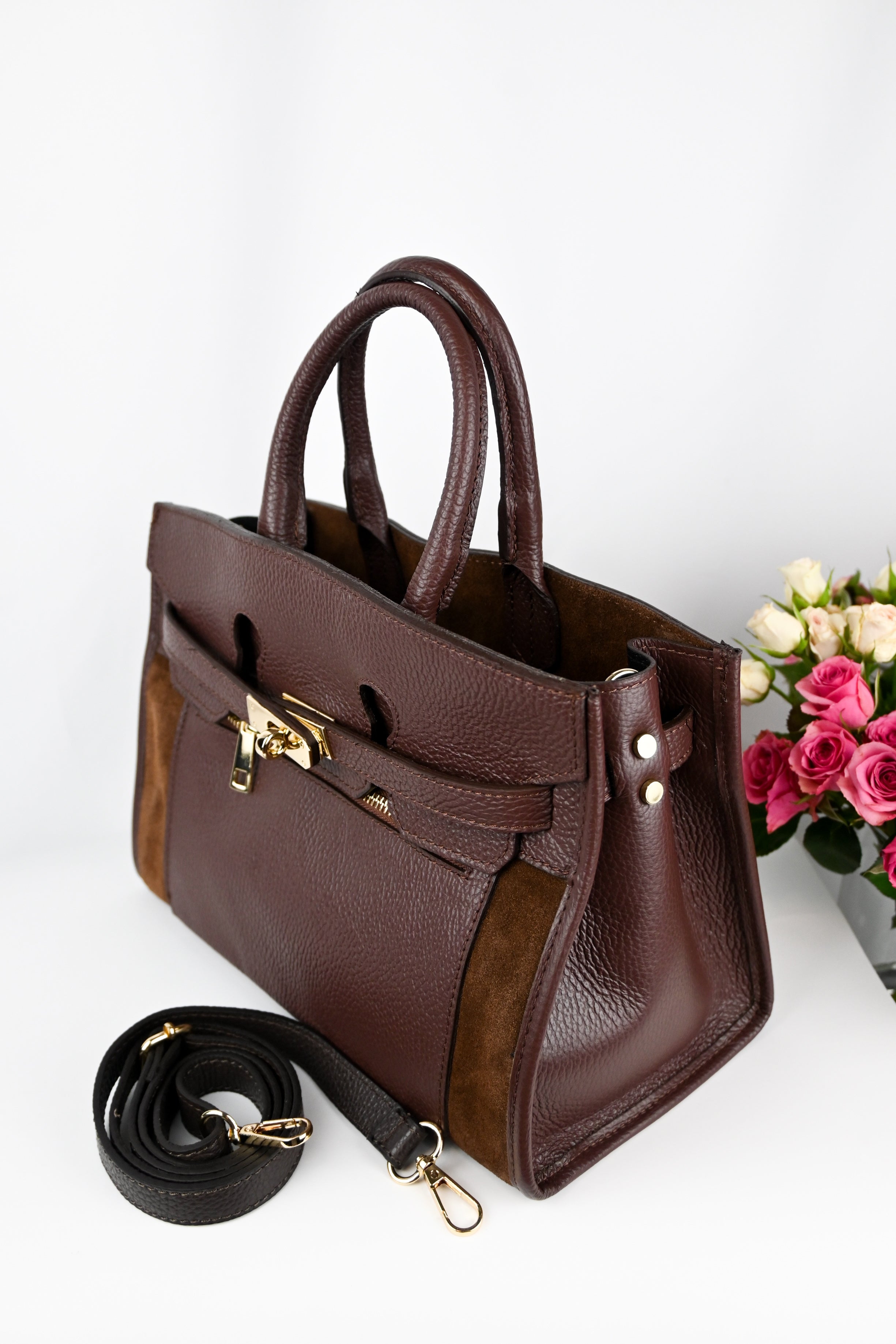 Elegant Aylana Firenze Leather Bag with Long Adjustable Strap