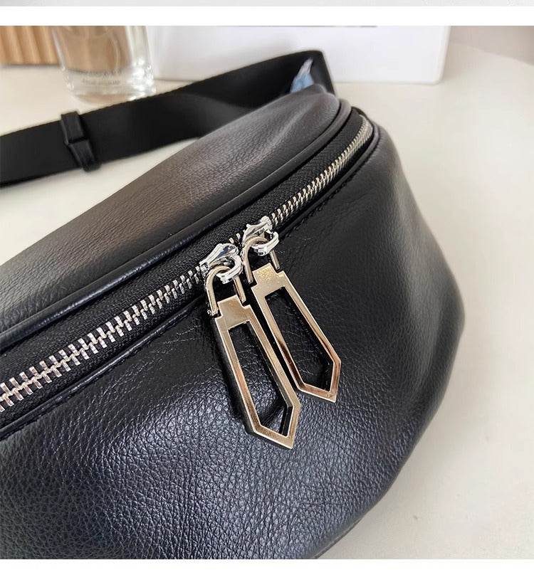 “Luna Shine” — Elegant Leather Crossbody Bag