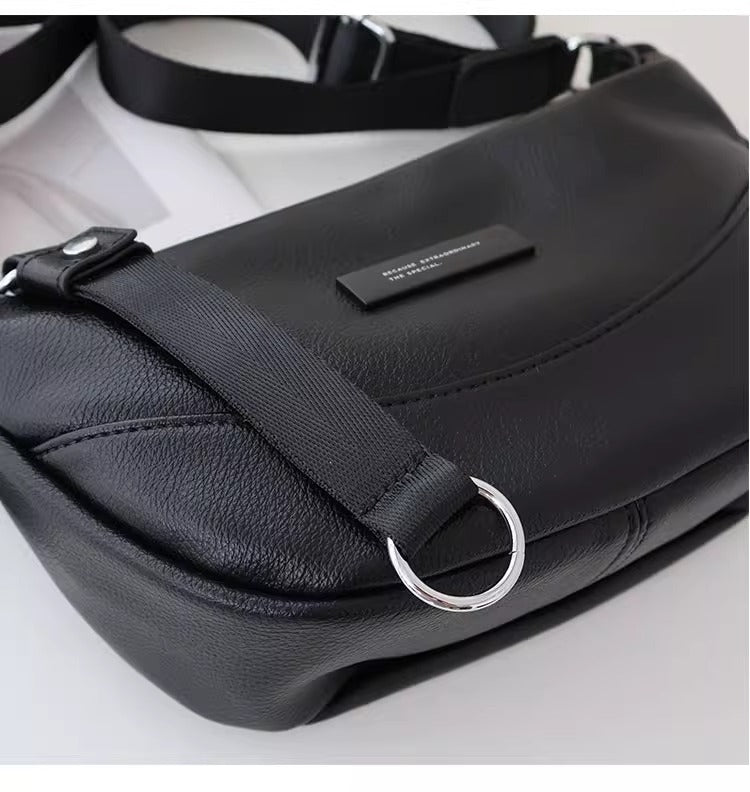 “Luna Shine” — Elegant Leather Crossbody Bag