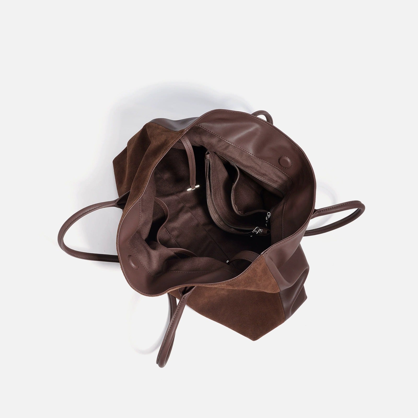 Bogdana Duo Luxe — Shoulder Bag Made from Genuine Leather and Natural Suede