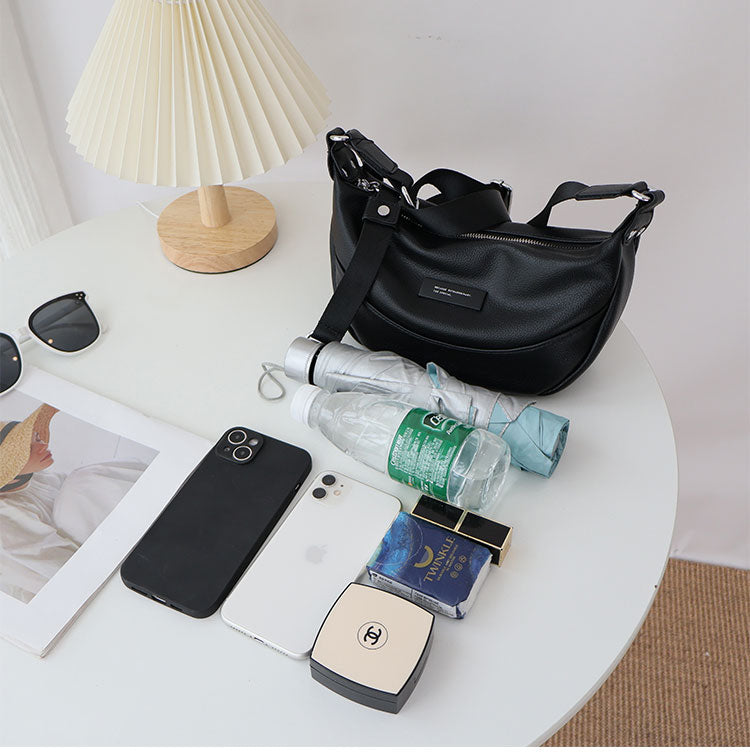 “Luna Shine” — Elegant Leather Crossbody Bag