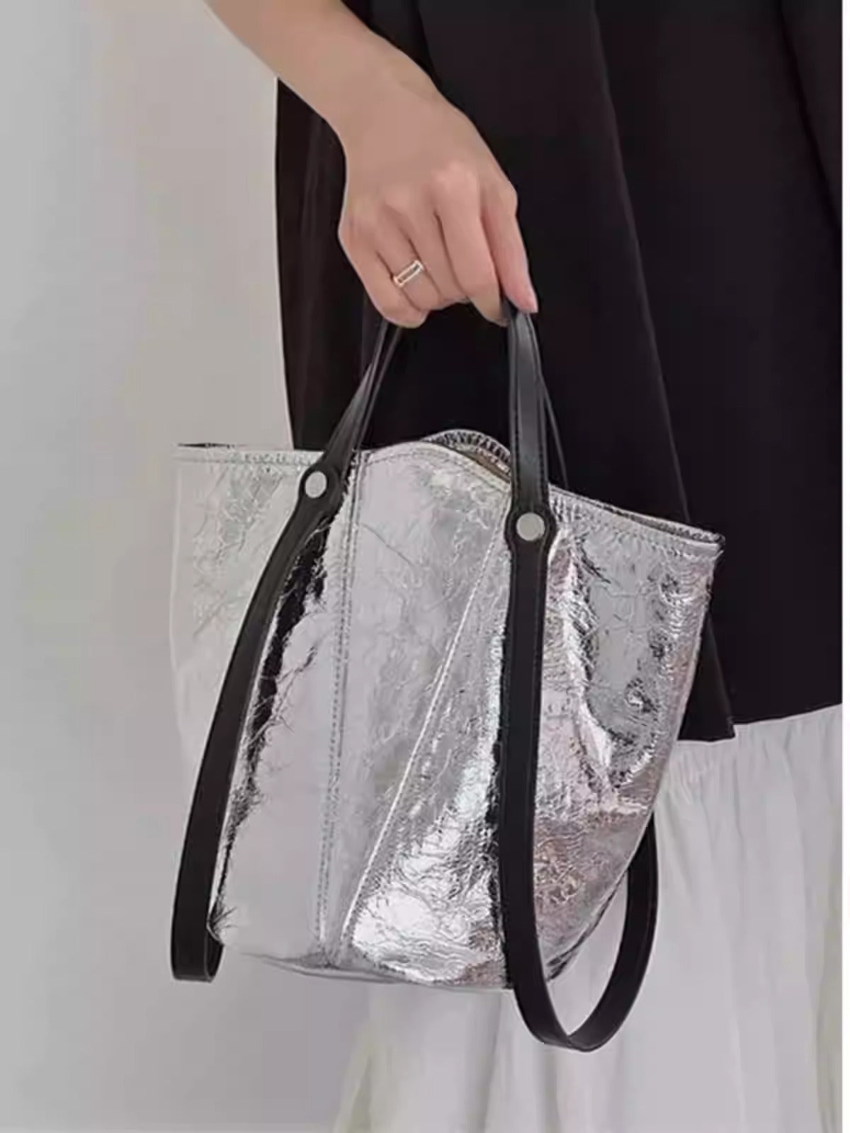 BOGDANA METALLIC TOTE BAG – COSMIC CHIC IN EVERY DETAIL