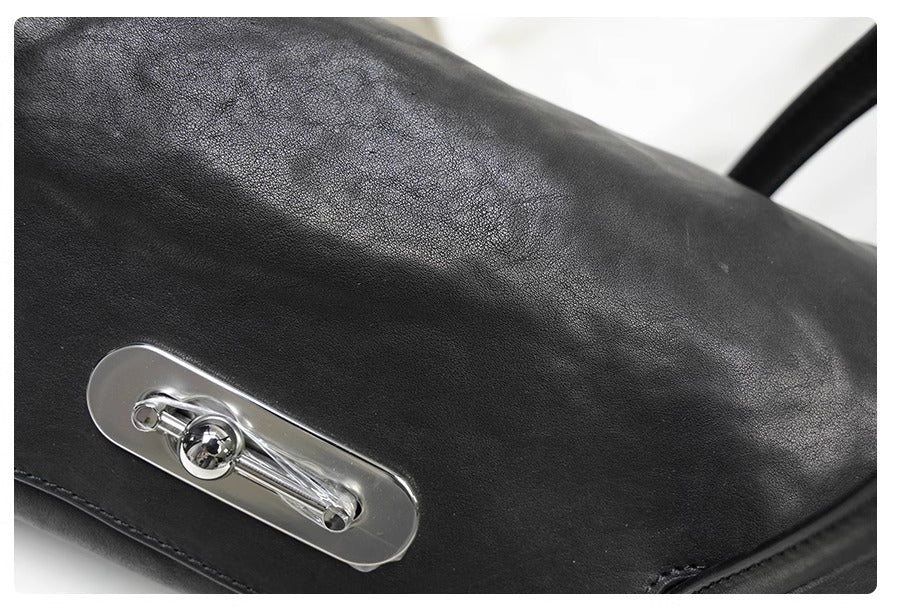 Structured Shoulder Bag – Genuine Leather & Fabric Tote for Everyday Style