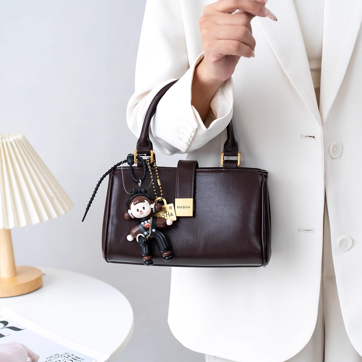 Chic Charm” – Leather Bag with Adorable Details