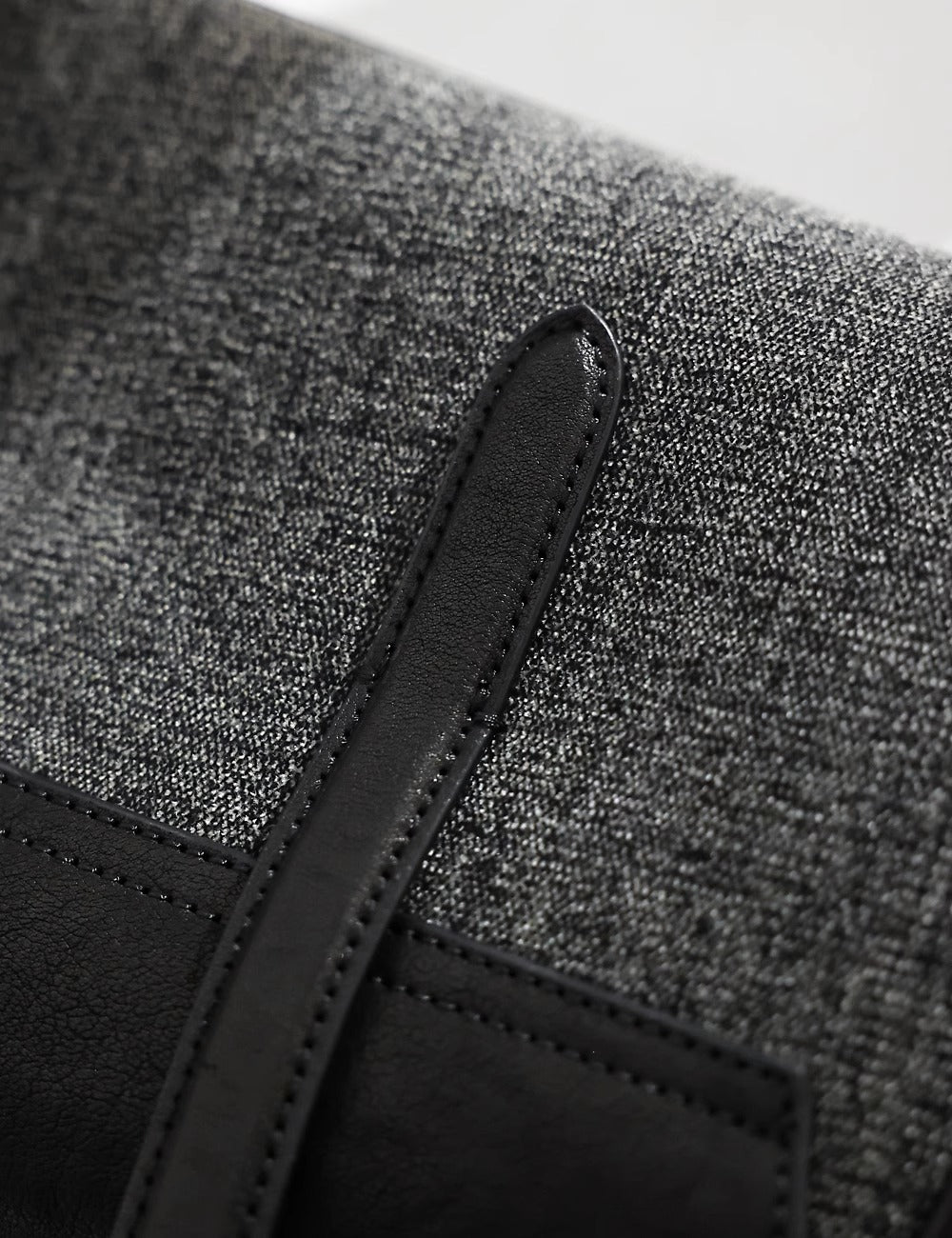 Structured Shoulder Bag – Genuine Leather & Fabric Tote for Everyday Style