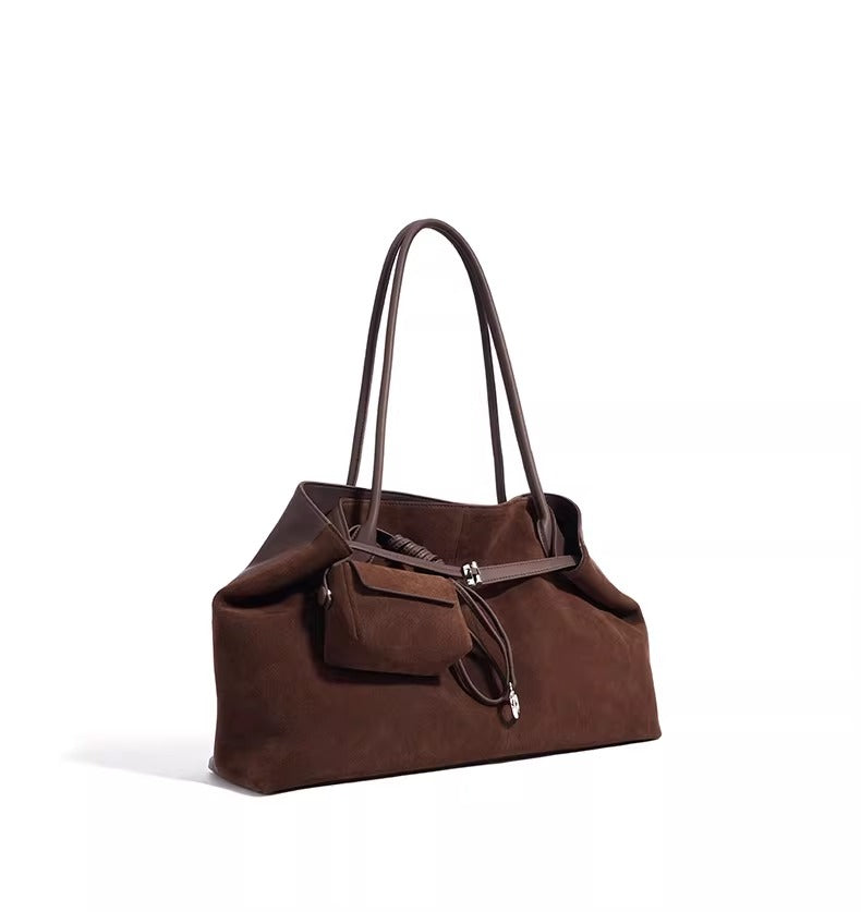 Bogdana Duo Luxe — Shoulder Bag Made from Genuine Leather and Natural Suede