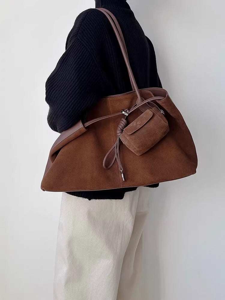 Bogdana Duo Luxe — Shoulder Bag Made from Genuine Leather and Natural Suede