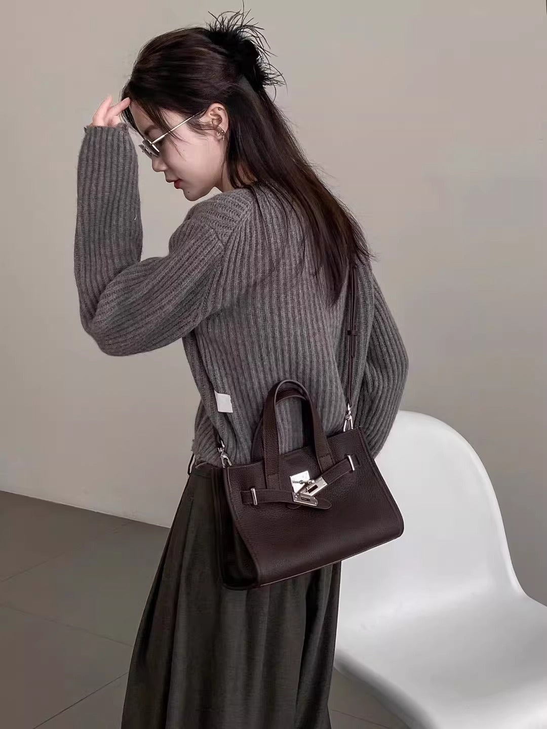 Bogdana Urban Luxe Small 👜✨ – Long Strap Leather Crossbody