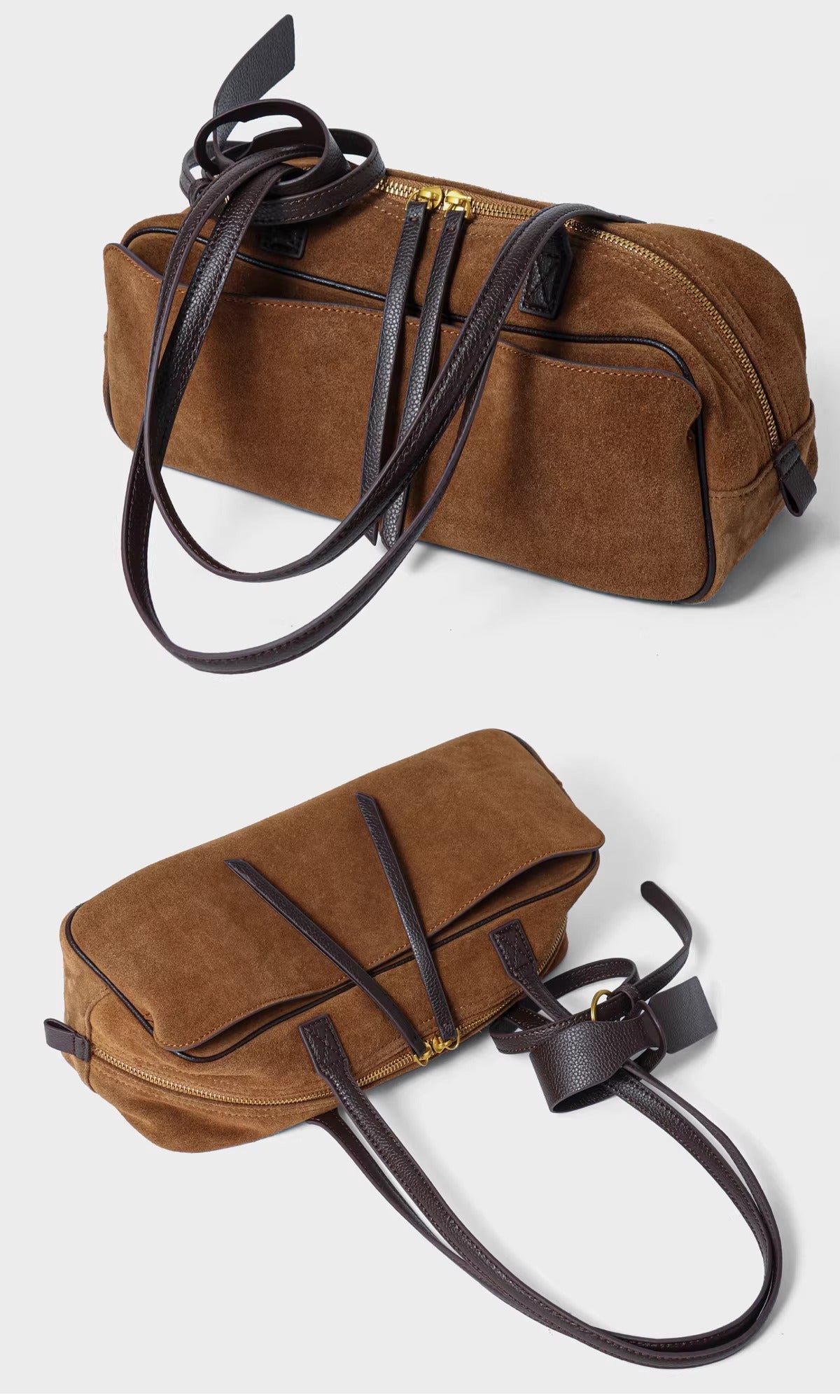 Siena Suede & Leather Shoulder Bag