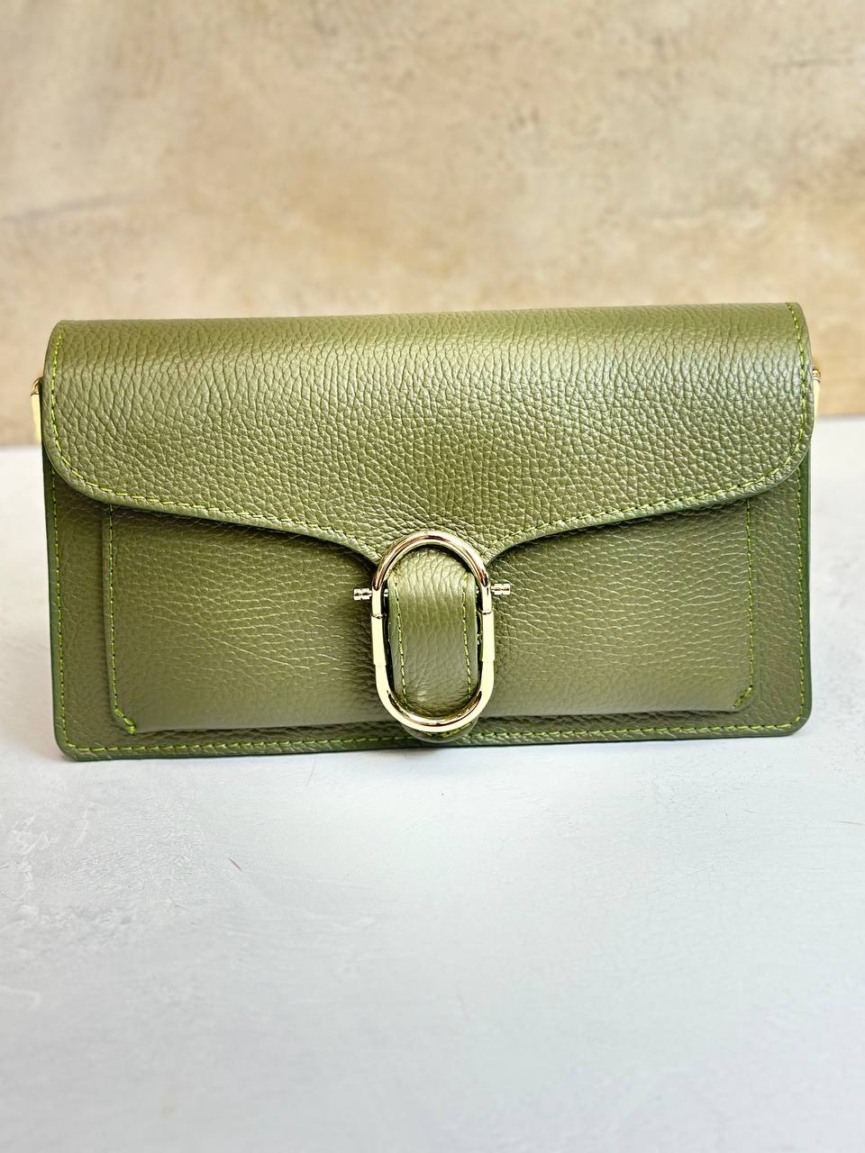 Elegance Collection – Women's Genuine Leather Clutch Bag with Buckle