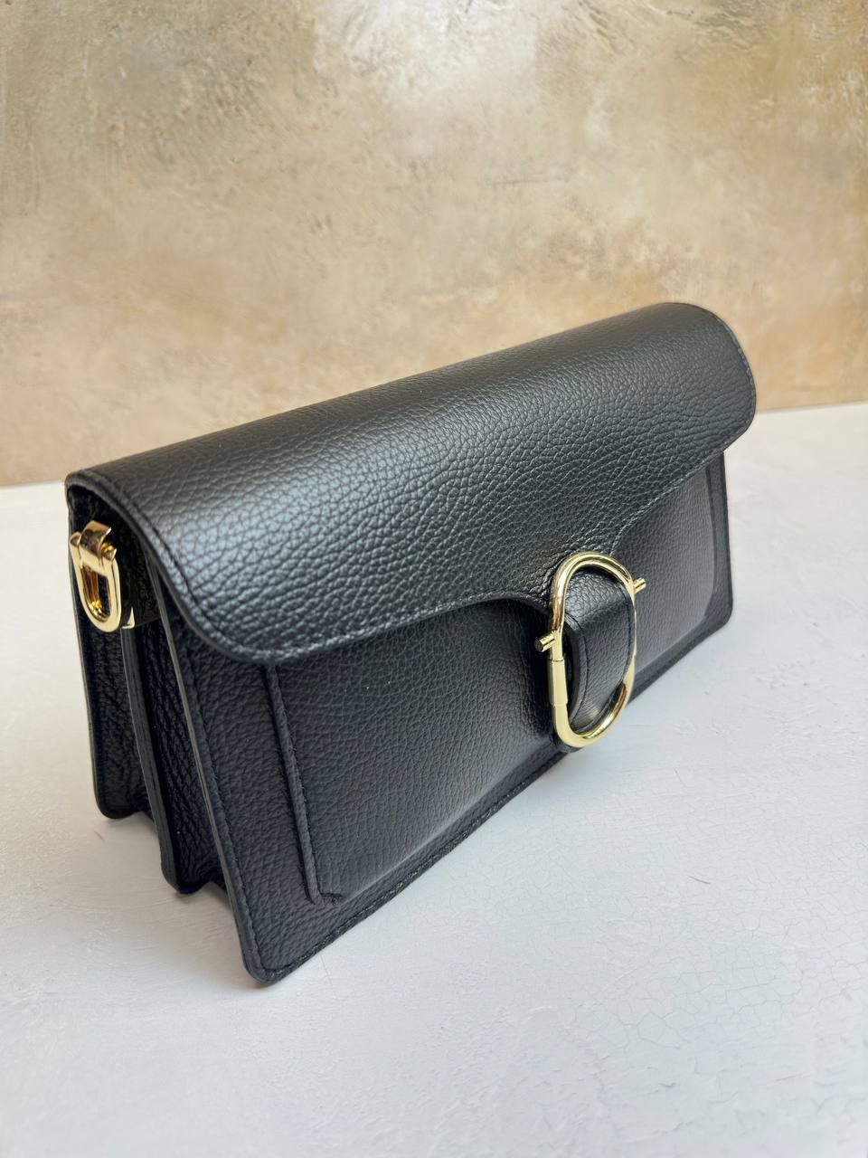 Elegance Collection – Women's Genuine Leather Clutch Bag with Buckle