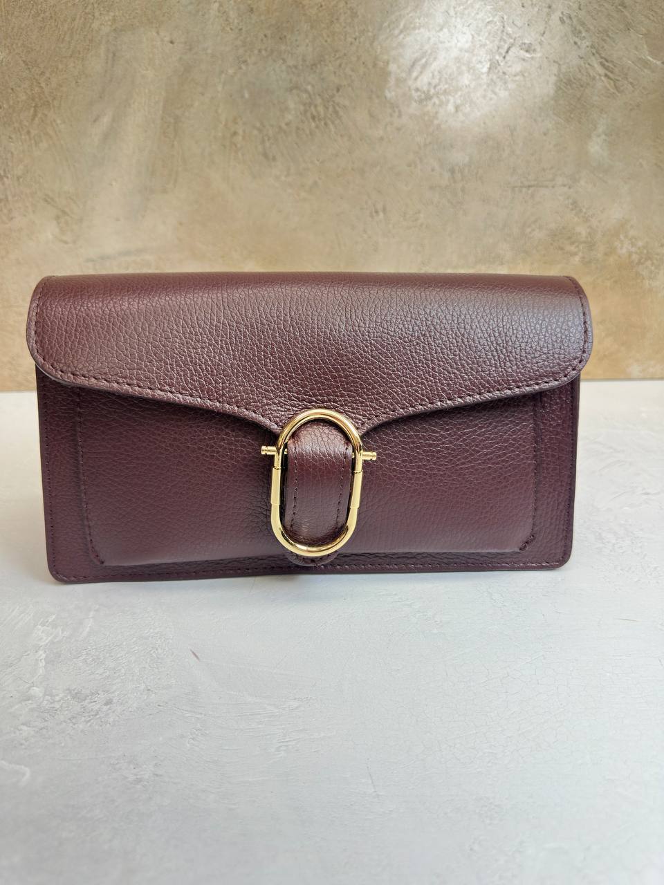 Elegance Collection – Women's Genuine Leather Clutch Bag with Buckle