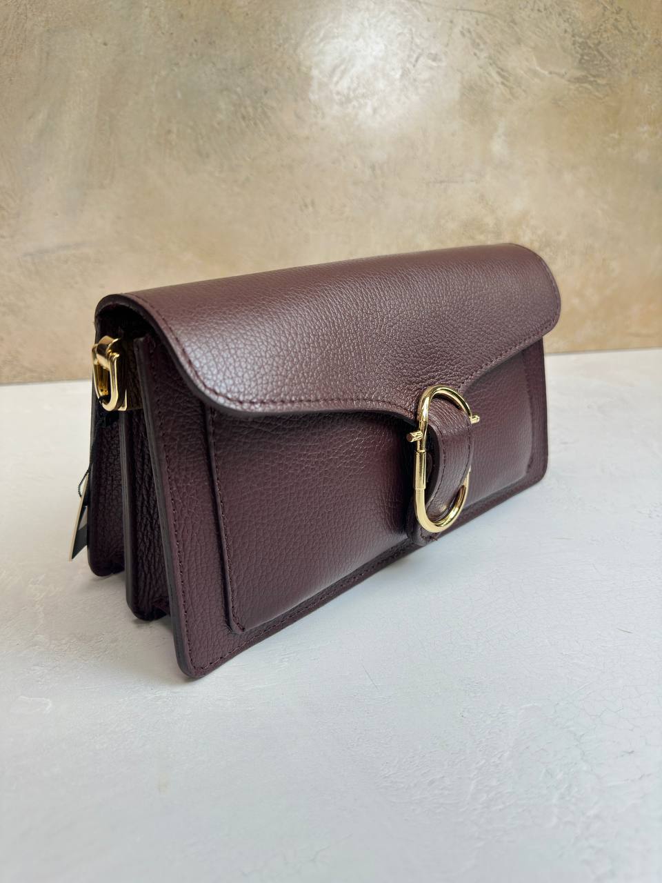 Elegance Collection – Women's Genuine Leather Clutch Bag with Buckle