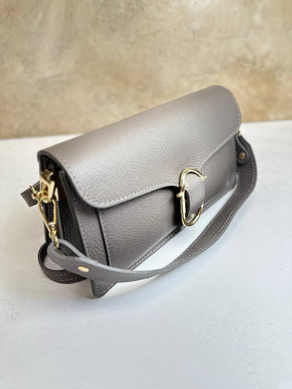 Elegance Collection – Women's Genuine Leather Clutch Bag with Buckle