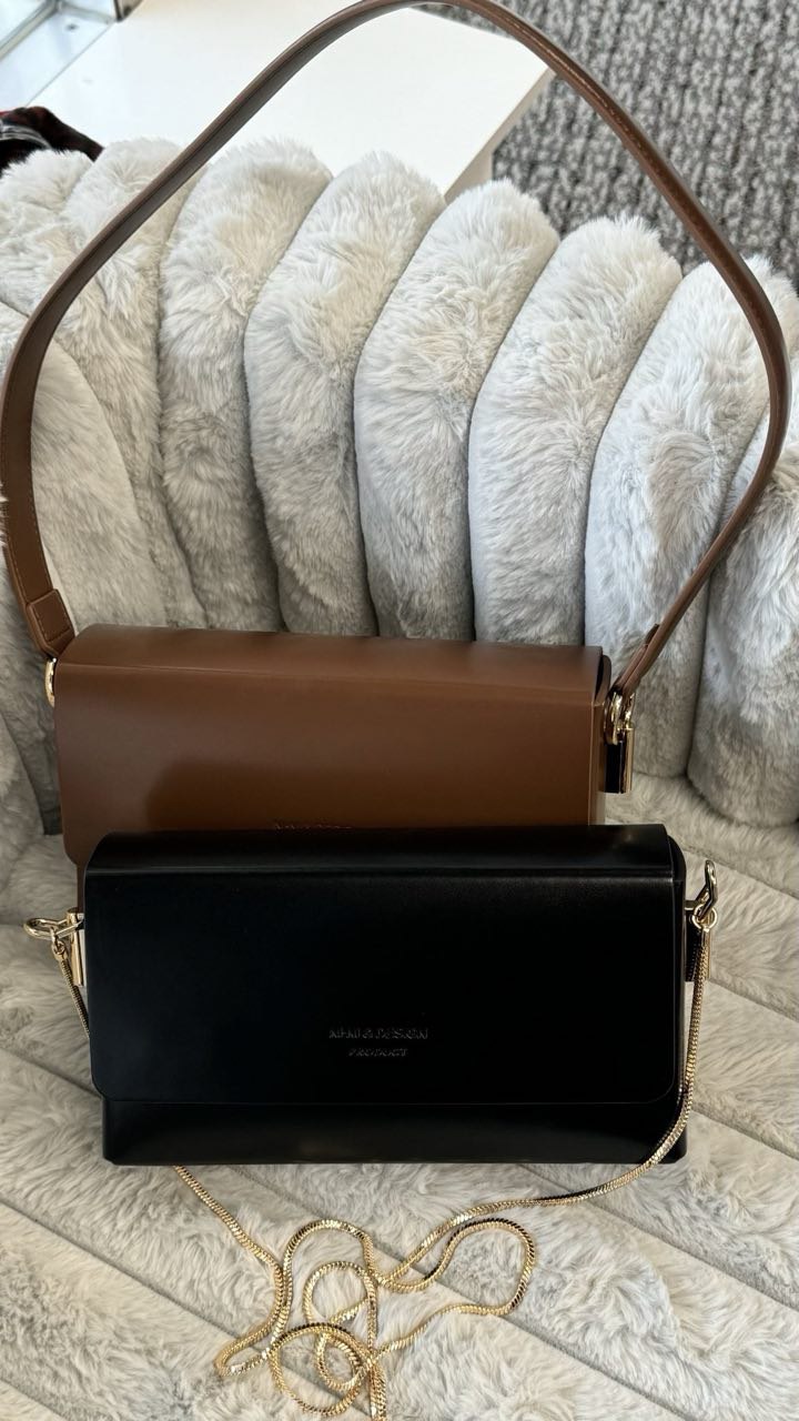 “Dual Charm” – Genuine Leather Bag with Two Straps
