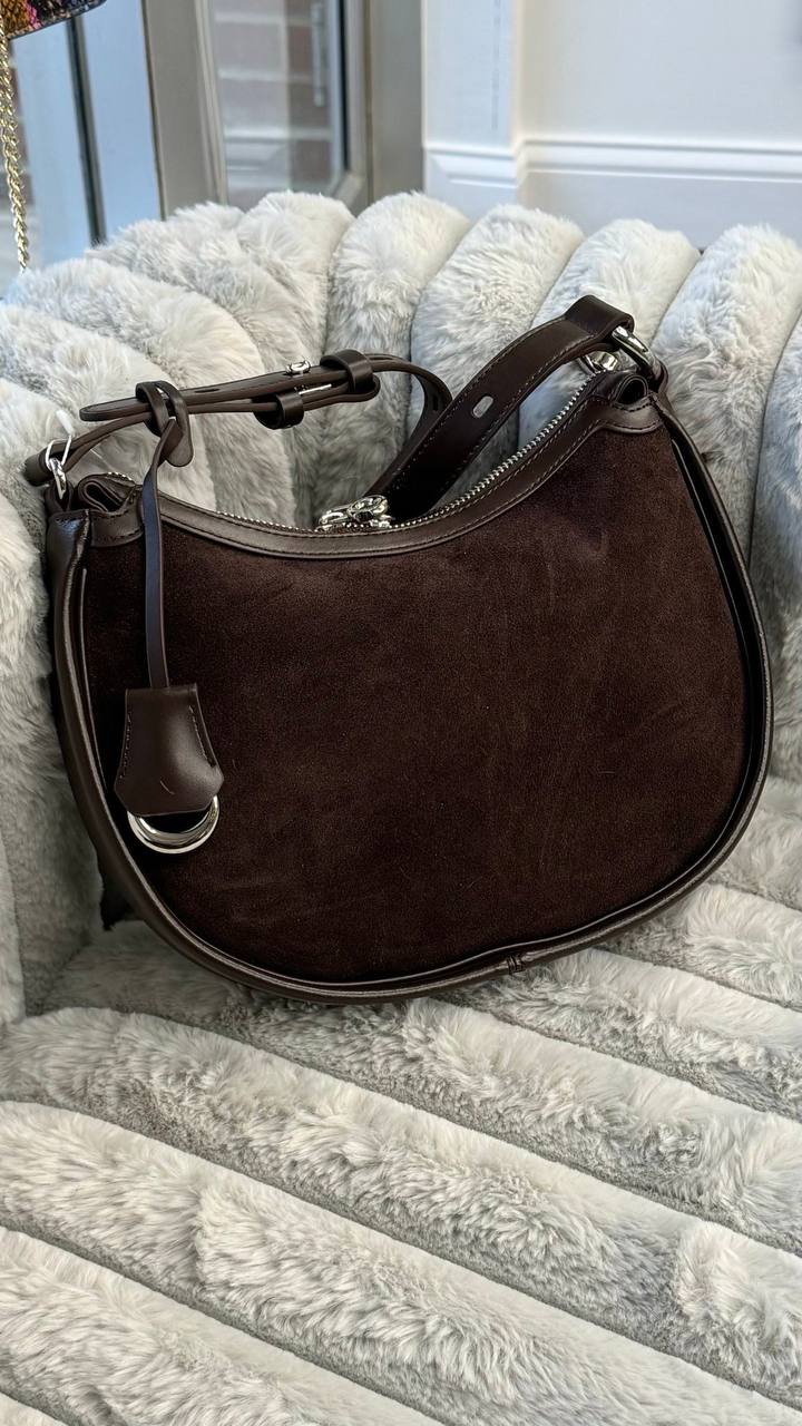 Dual Texture Elegance” – High-Quality Suede and Leather Bag