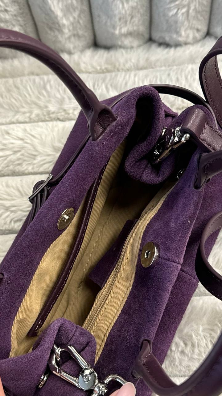 Petite Elegance โ Small Genuine Suede and Leather Bag