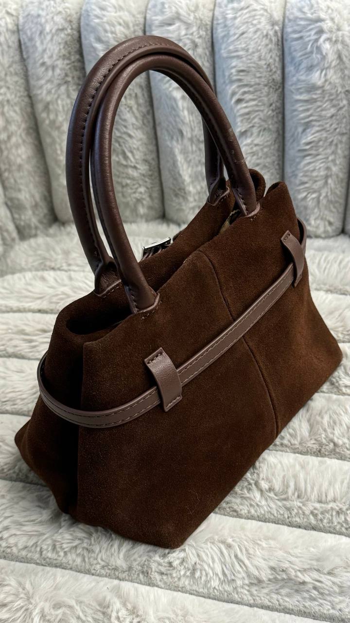 Petite Elegance โ Small Genuine Suede and Leather Bag