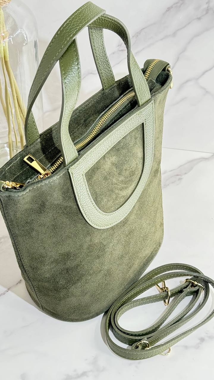 Vita Suede Bag – Italian Leather Handbag with Adjustable Long Strap
