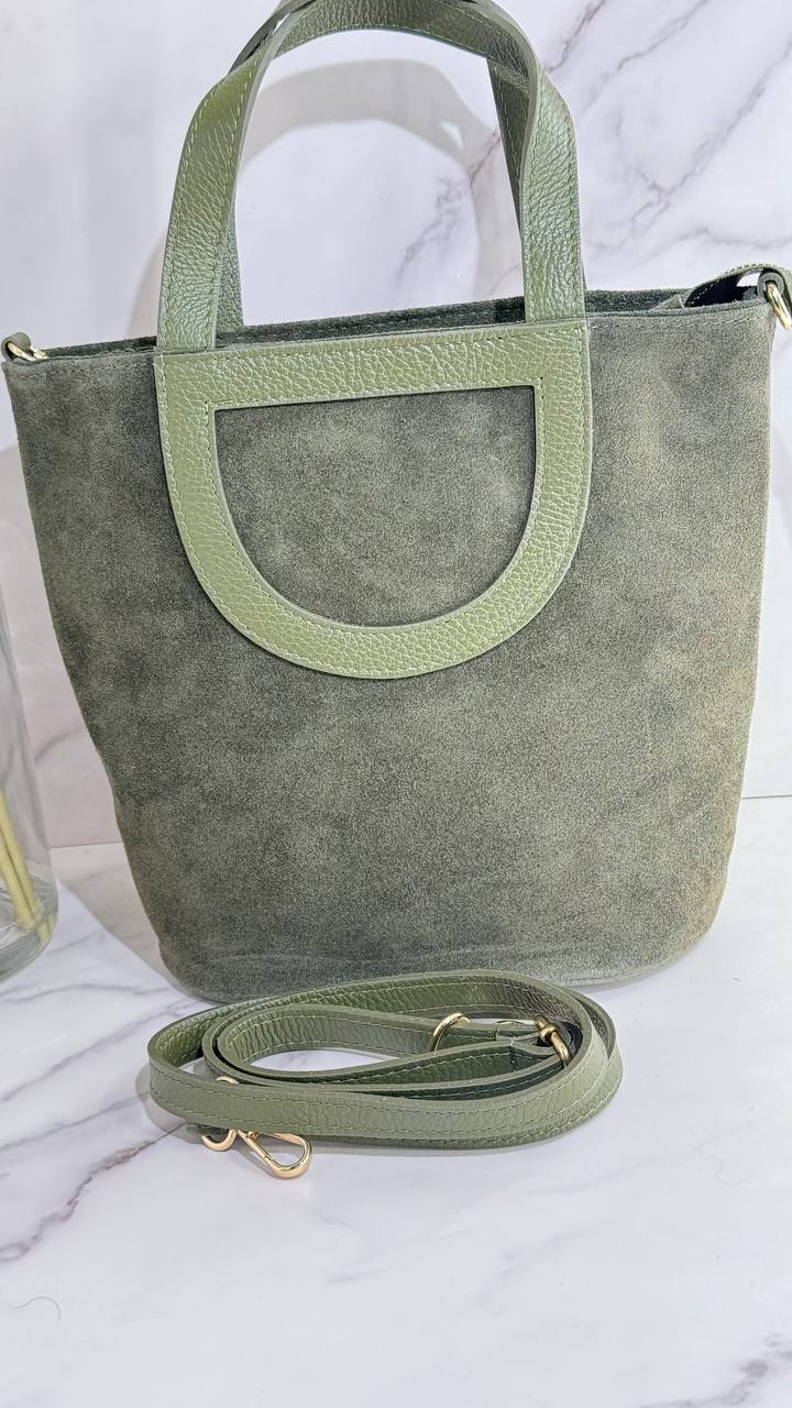 Vita Suede Bag – Italian Leather Handbag with Adjustable Long Strap