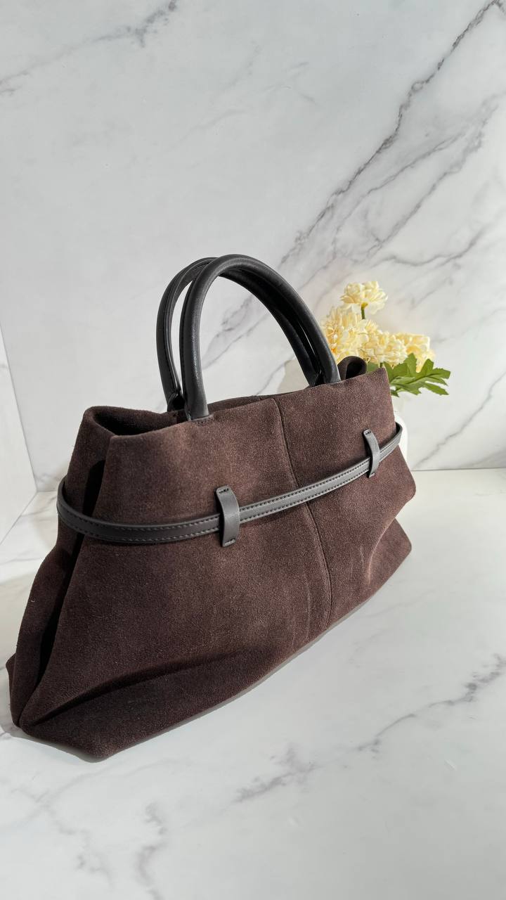 LuxeSuede – Premium Suede and Leather Handbag with Adjustable Strap