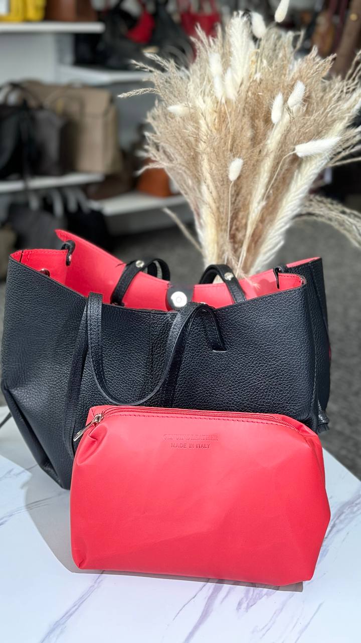 Italian genuine leather bag. Shopper