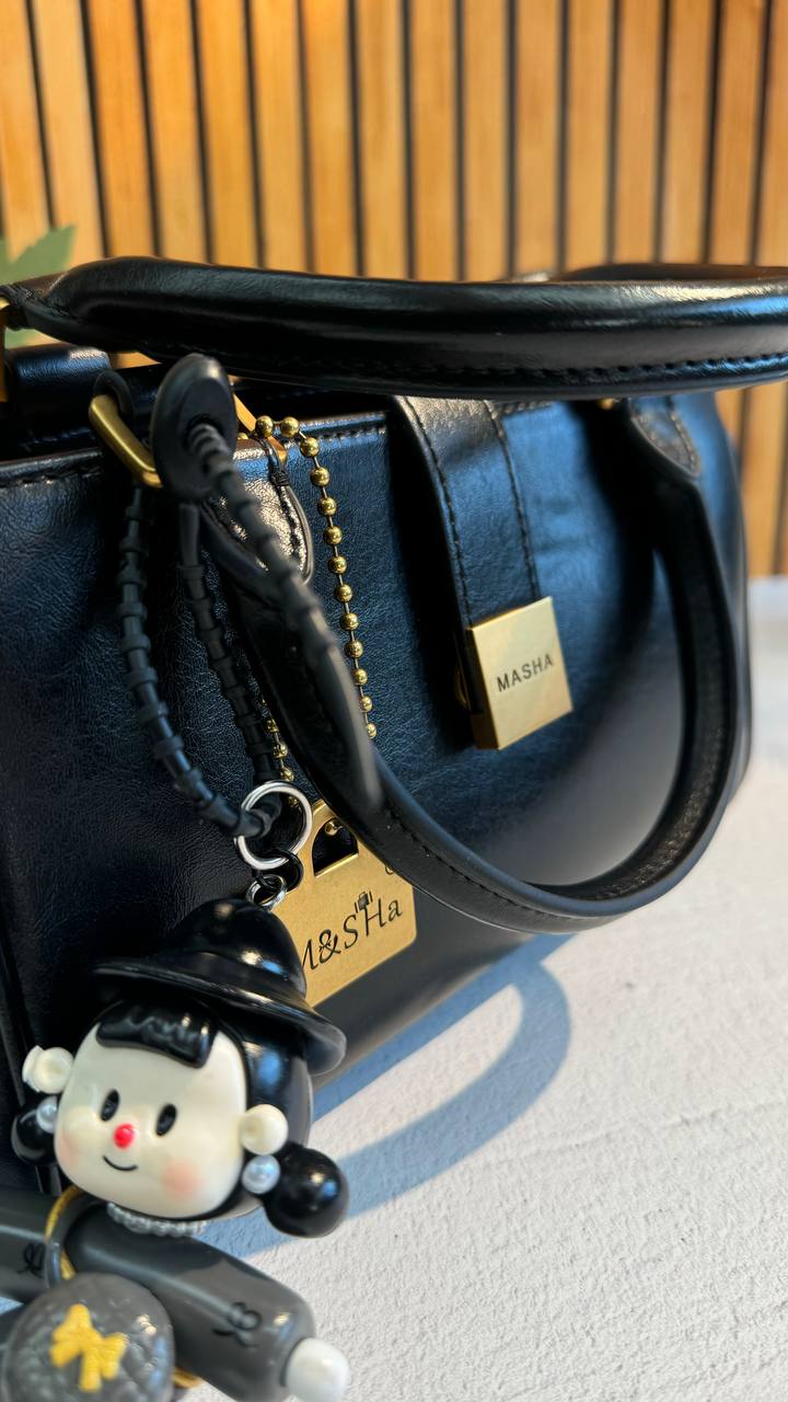 Chic Charm” – Leather Bag with Adorable Details