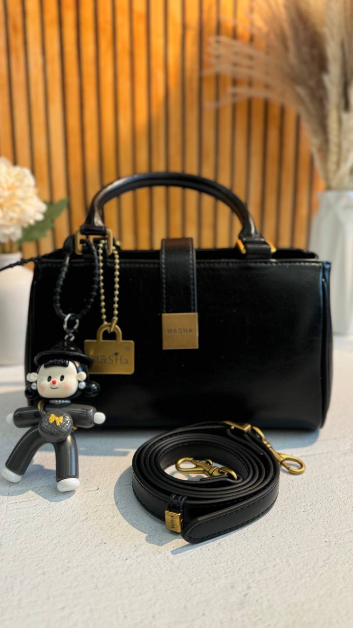 Chic Charm” – Leather Bag with Adorable Details