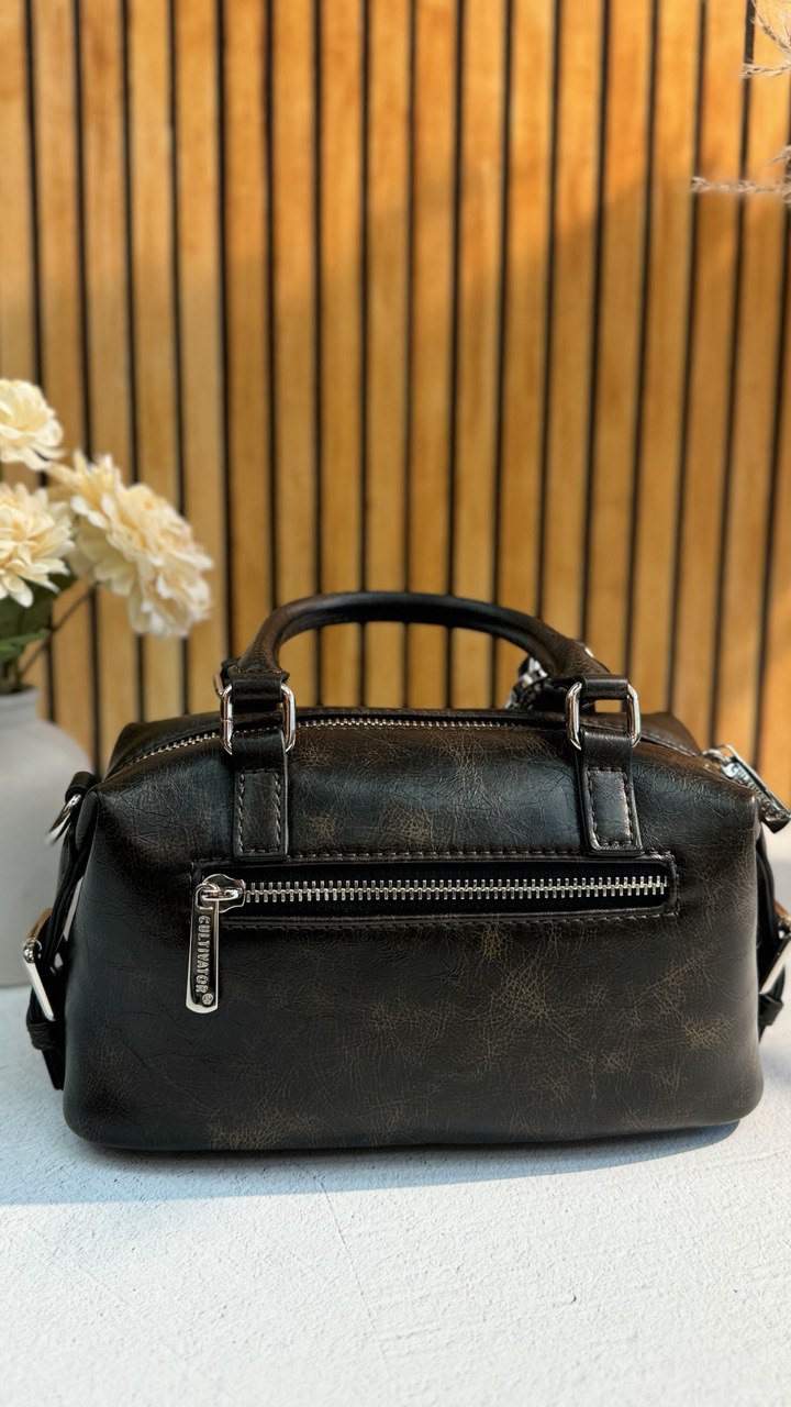 Elegant Genuine Leather Top Handle Bag