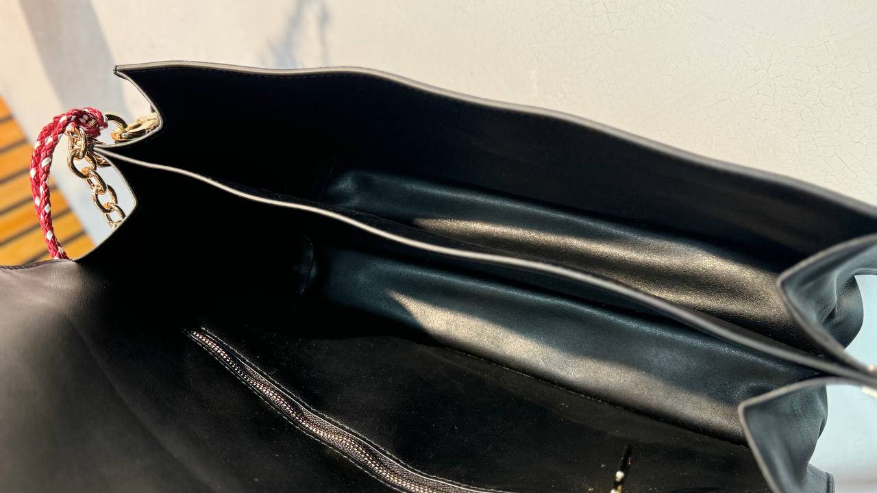 Black Genuine Leather Shoulder Bag – Elegant Chain Design | Bogdana Fashion Bags