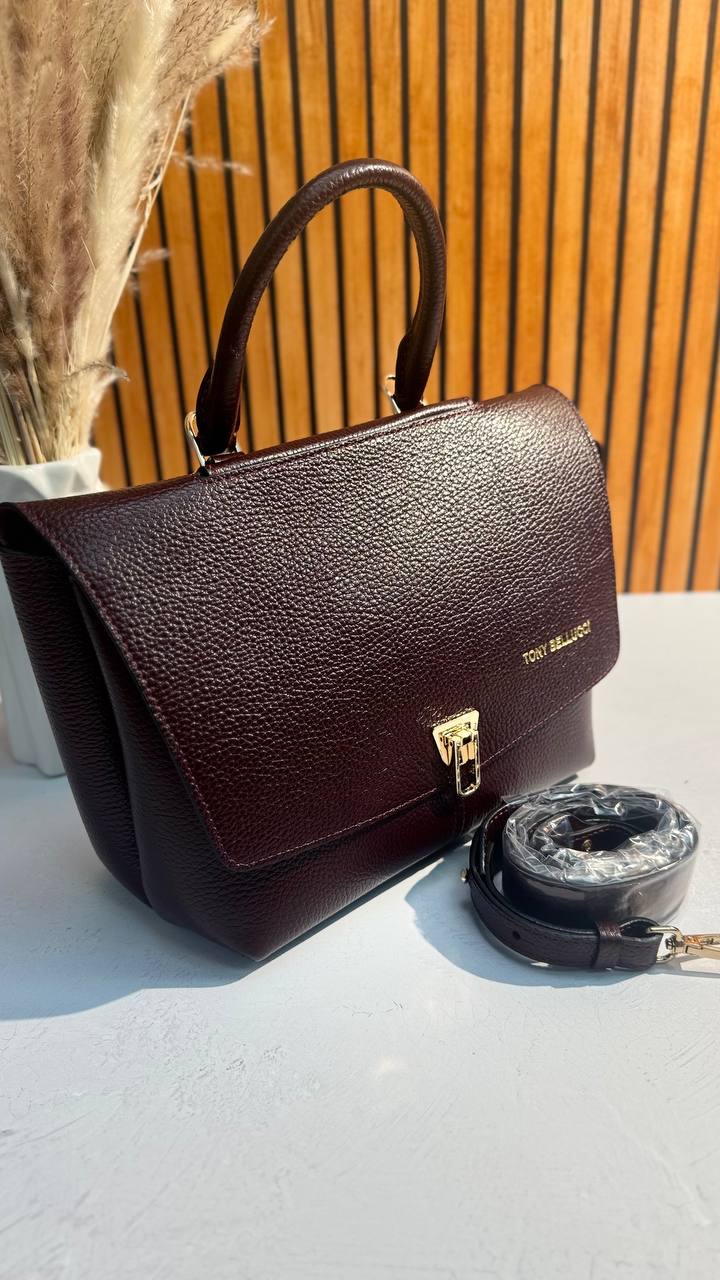 A stylish leather briefcase bag by Tony Bellucci