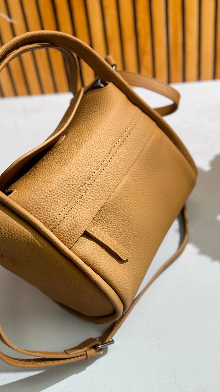 Luxora Leather Elegance – Premium Leather Bag with a Long Strap and Metal Feet