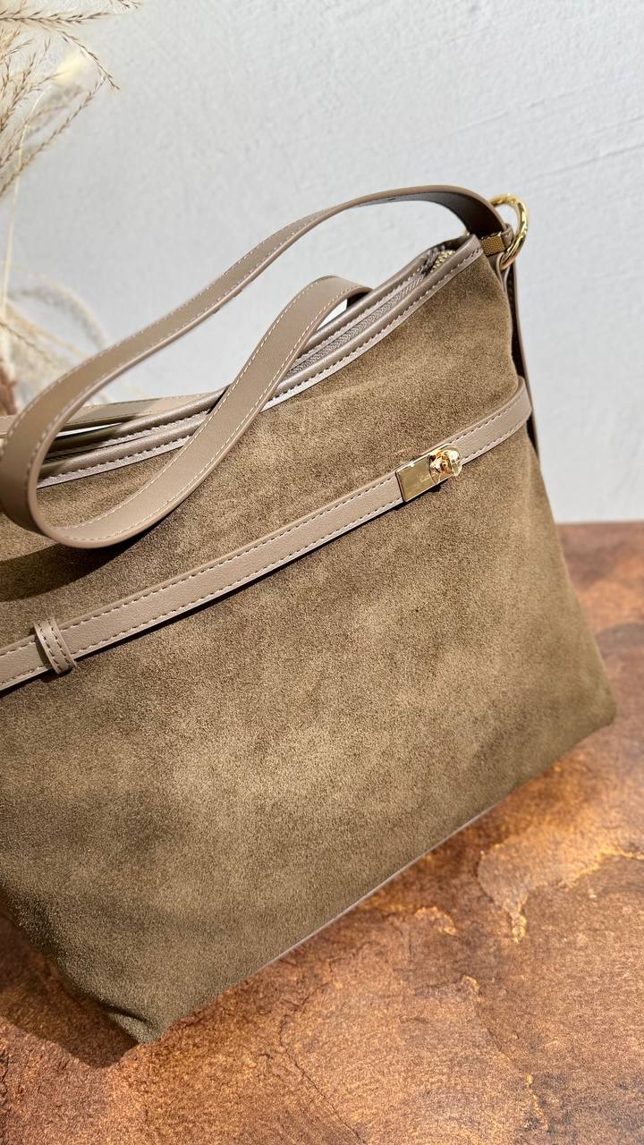 Genuine Leather and Suede Bag — Perfection of Style and Elegance