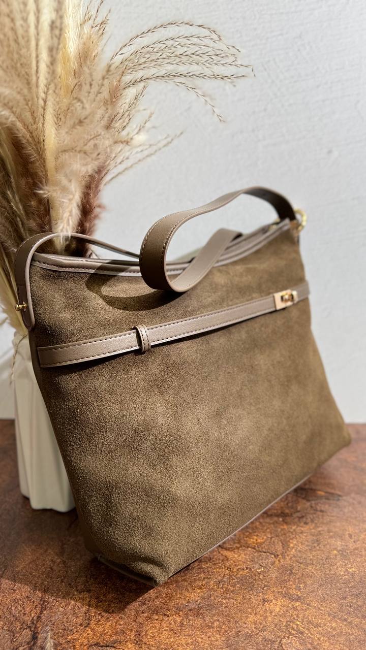 Genuine Leather and Suede Bag — Perfection of Style and Elegance