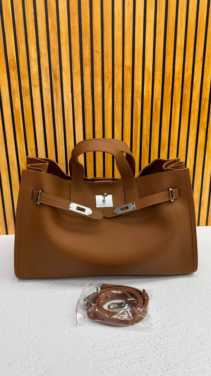 Bogdana Urban Luxe — Genuine Leather Power Tote with Silver-Tone Hardware – Women’s Shoulder Bag