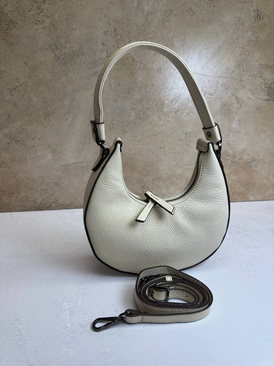 Moonlight Chic – Genuine Pebbled Leather Bag by Tony Bellucci
